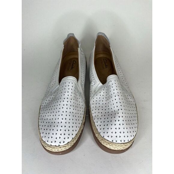 Clarks Collection Shoes Slip Ons Women Size 8W White Synthetic - Picture 2 of 12